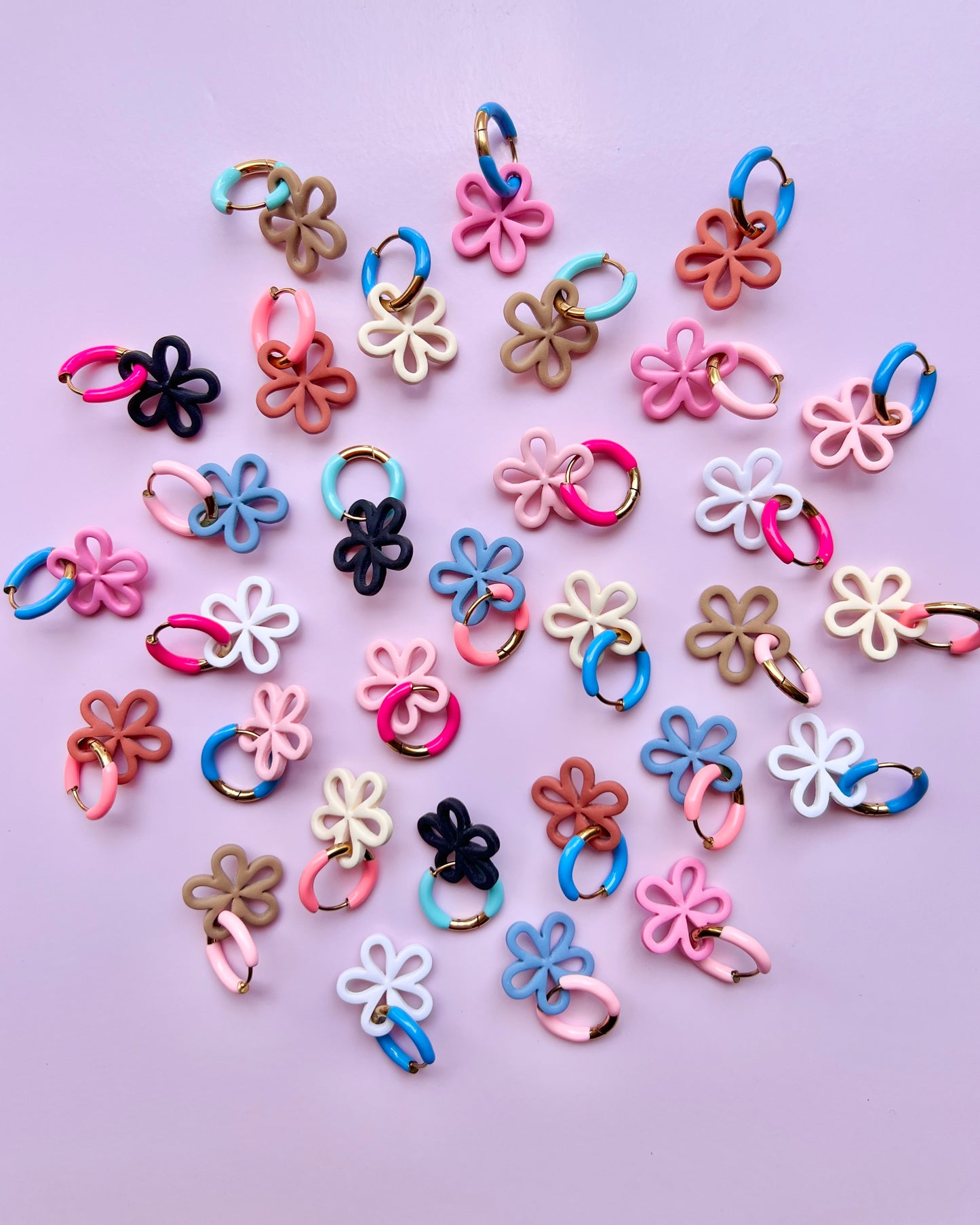 The Izzy | Build Your Own Huggie Flower Set Clay Earrings