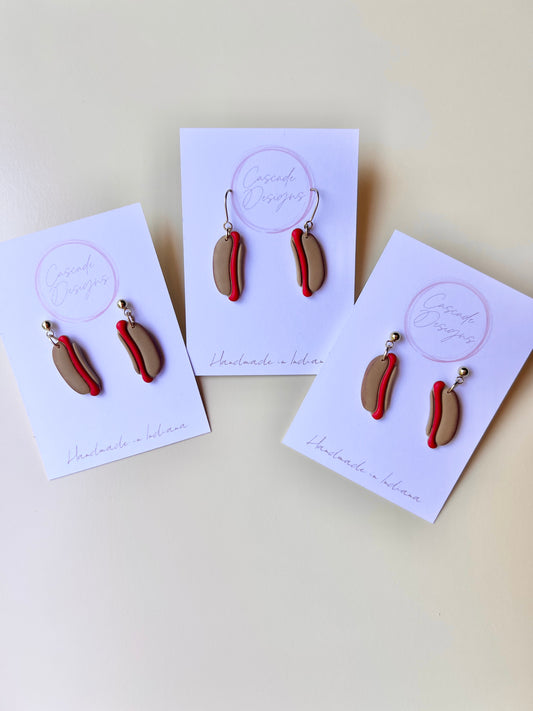 The Frank | Hot Dog Clay Earrings