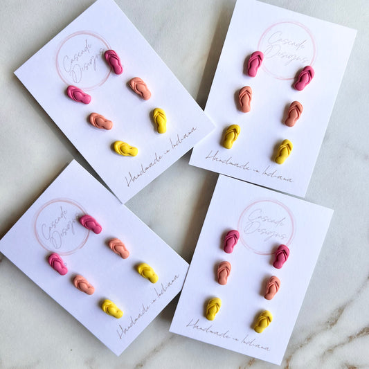 The Summer | Flip Flop Earring Studs - Set of 3