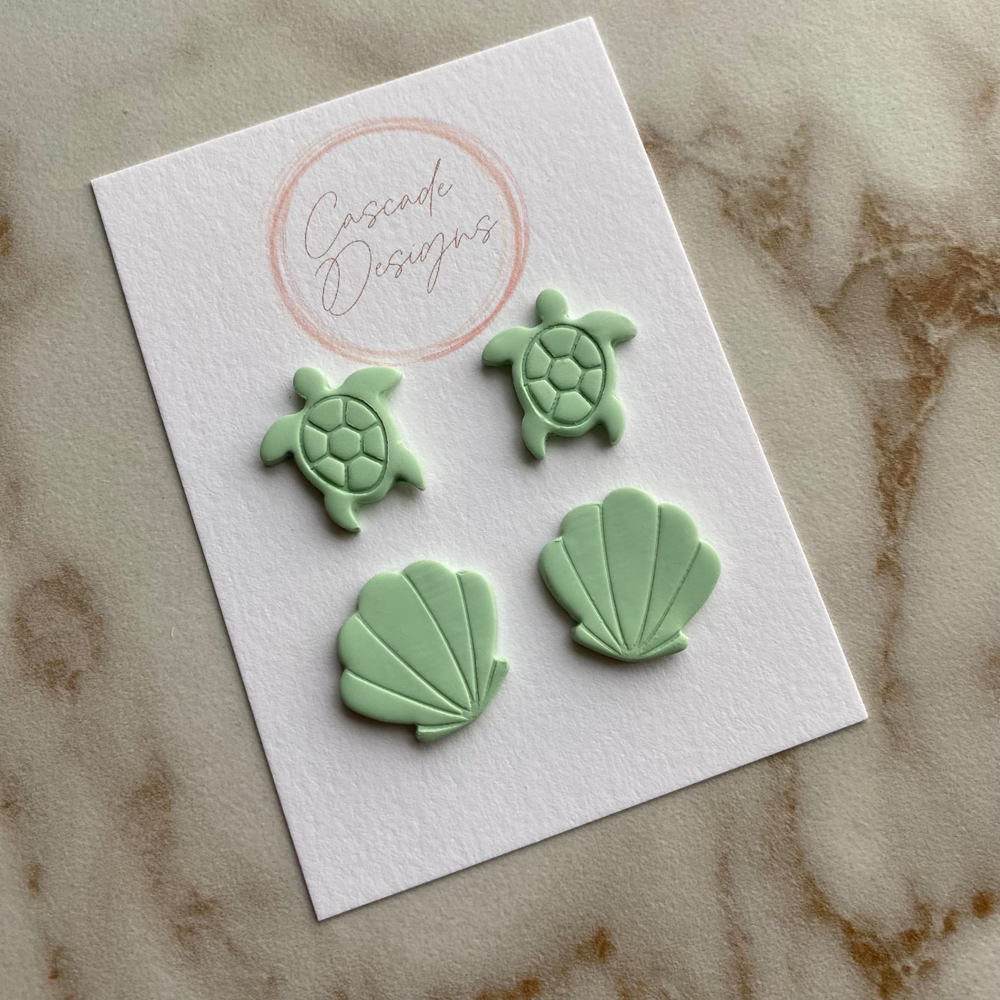 The Marina | Shell and Turtle Clay Earrings