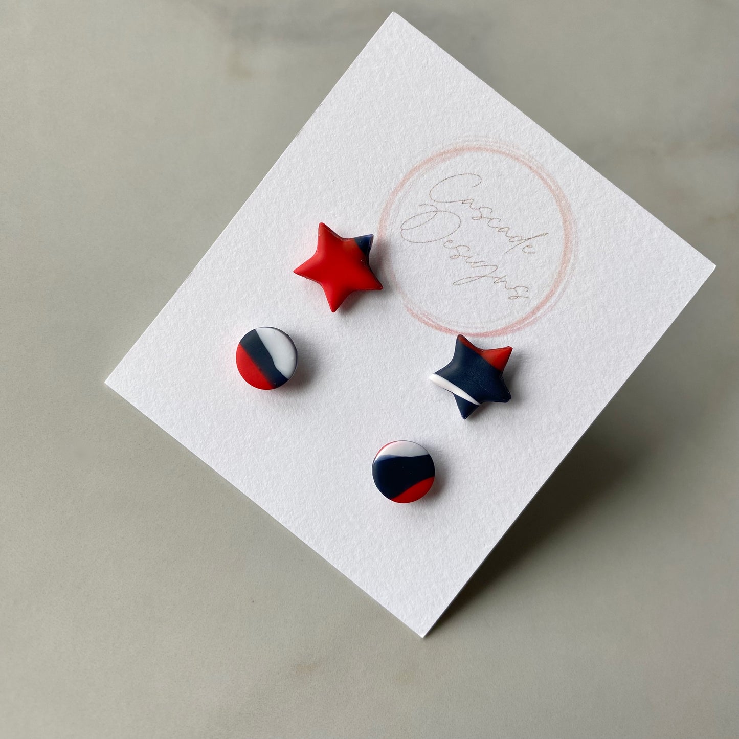 The Liberty Mini Set | Star and Circle Clay Earrings