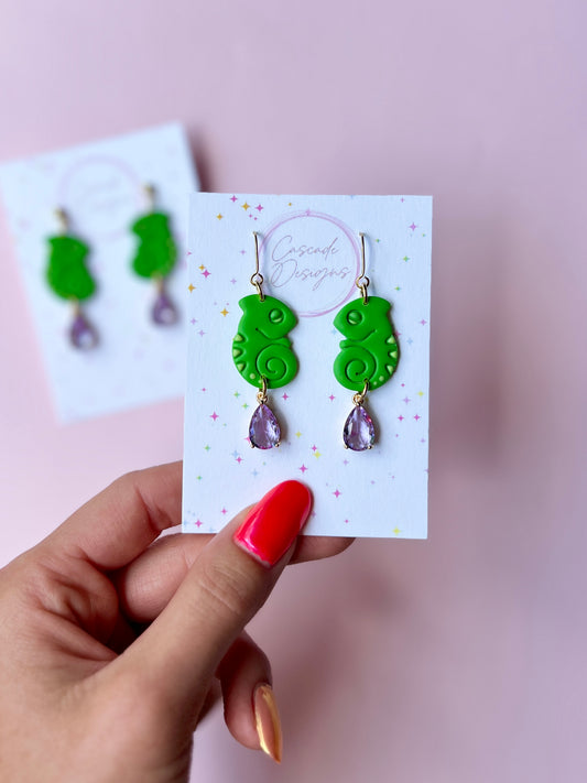 The Chameleon Companion | Magical Chameleon Earrings