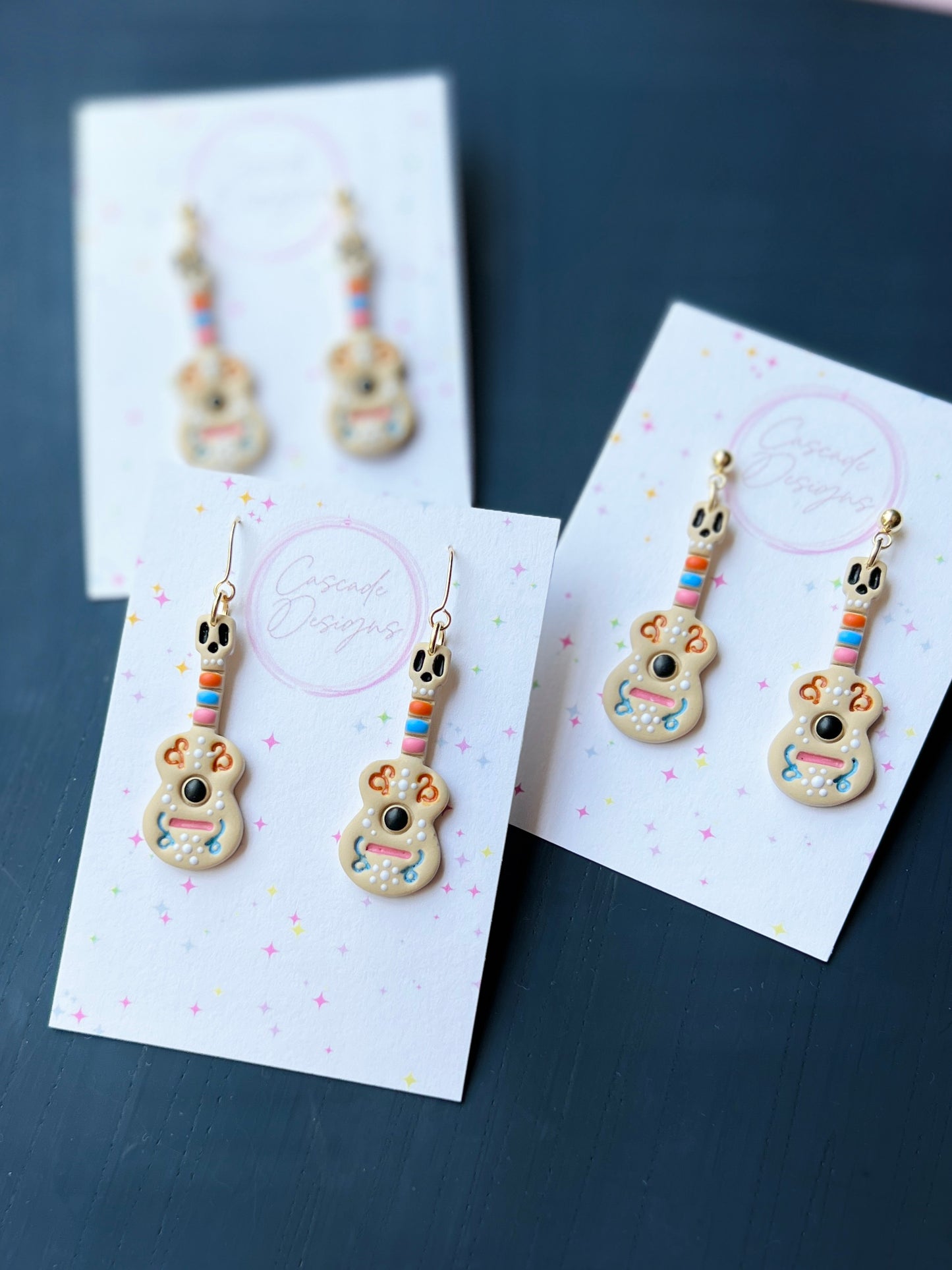 The Hector | Magical Dia De Los Muertos Guitar Earrings