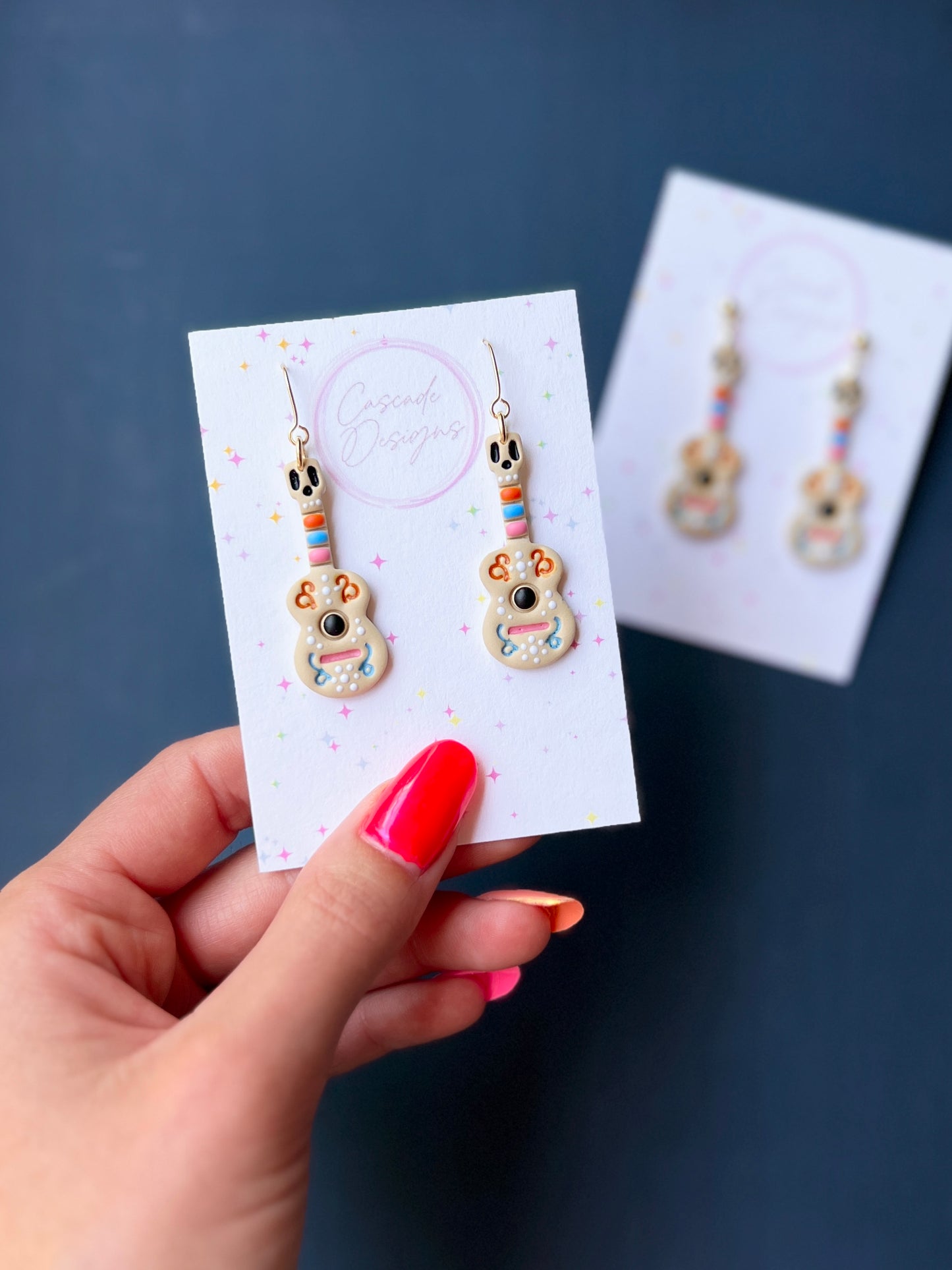 The Hector | Magical Dia De Los Muertos Guitar Earrings