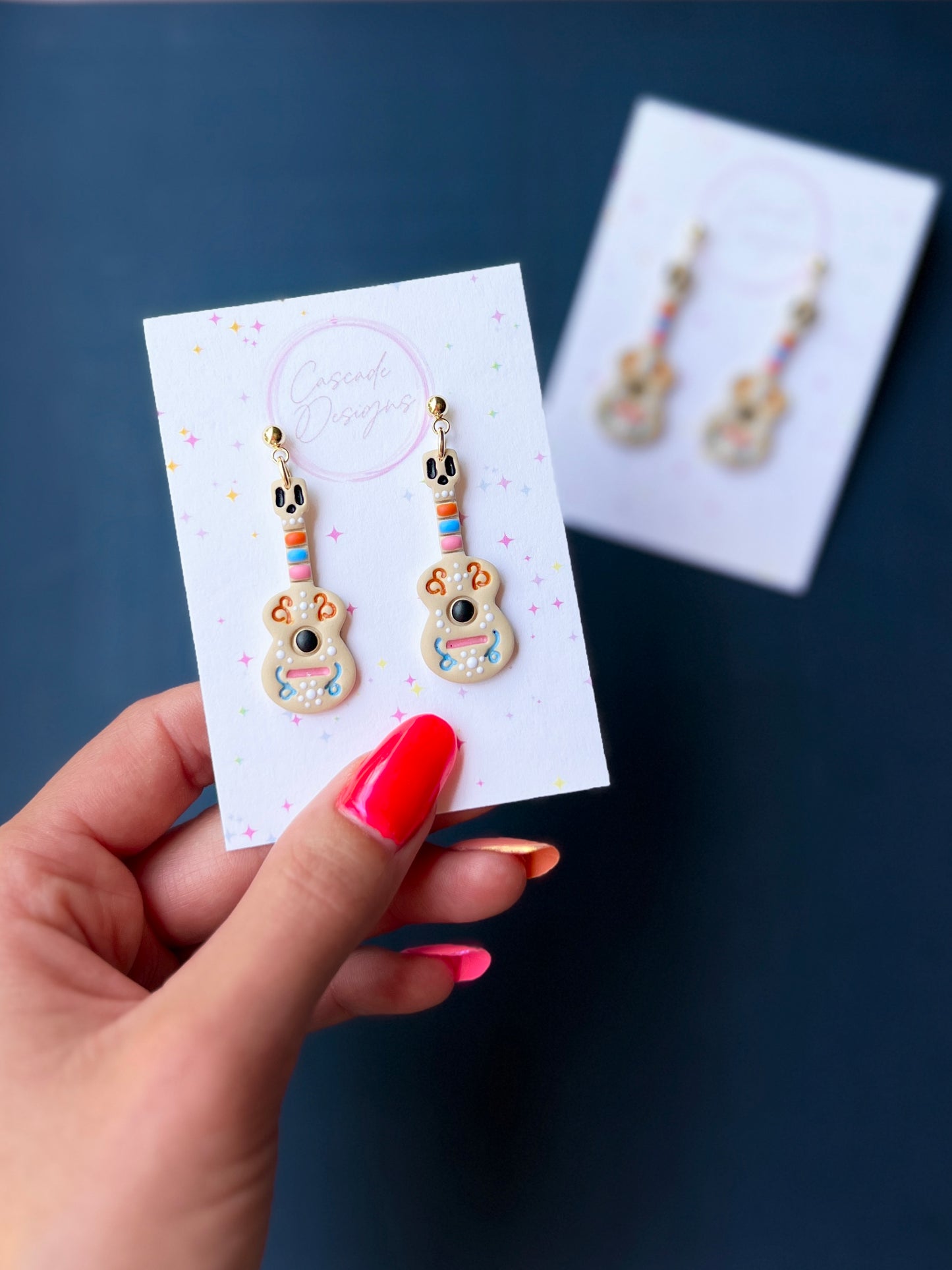 The Hector | Magical Dia De Los Muertos Guitar Earrings