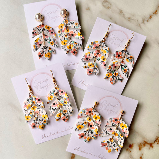 The Chloe | Botanical Bloom Clay Earrings