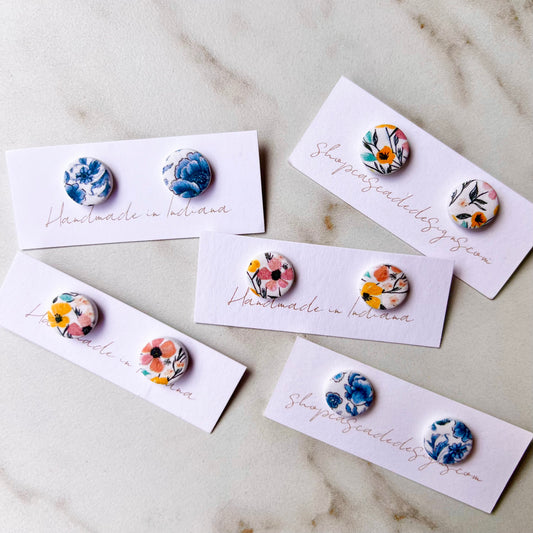 The Claire Stud | Botanical Bloom Stud Clay Earrings
