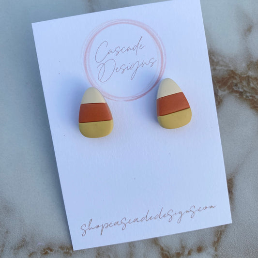 The Candi | Candy Corn Clay Earring Studs