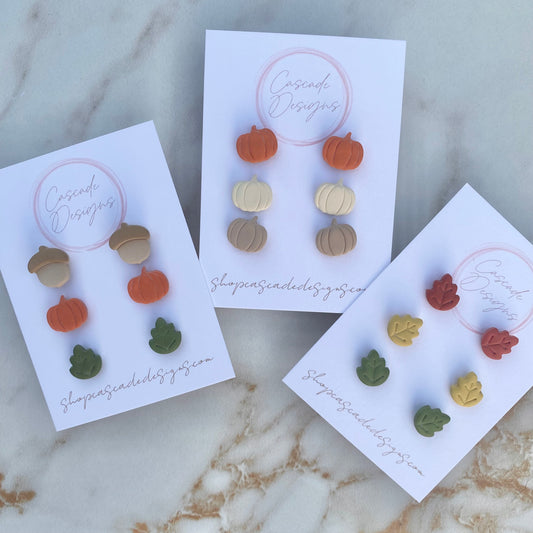 The Harvi | Assorted Fall Clay Earring Studs