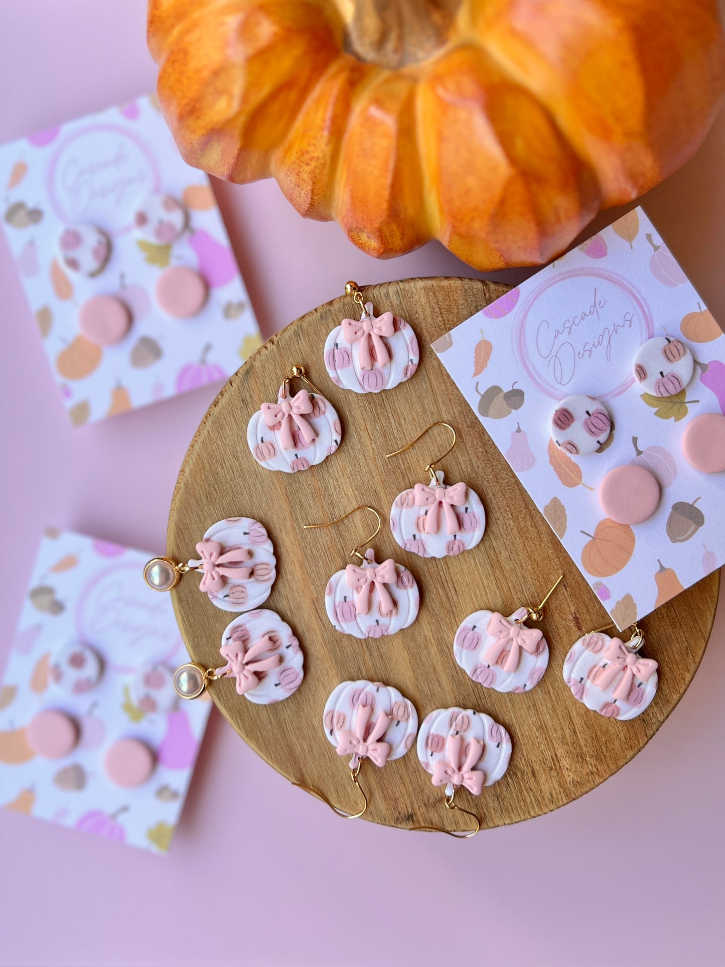 The Pumpkin Bow | Patterned Pumpkin Bow Earrings