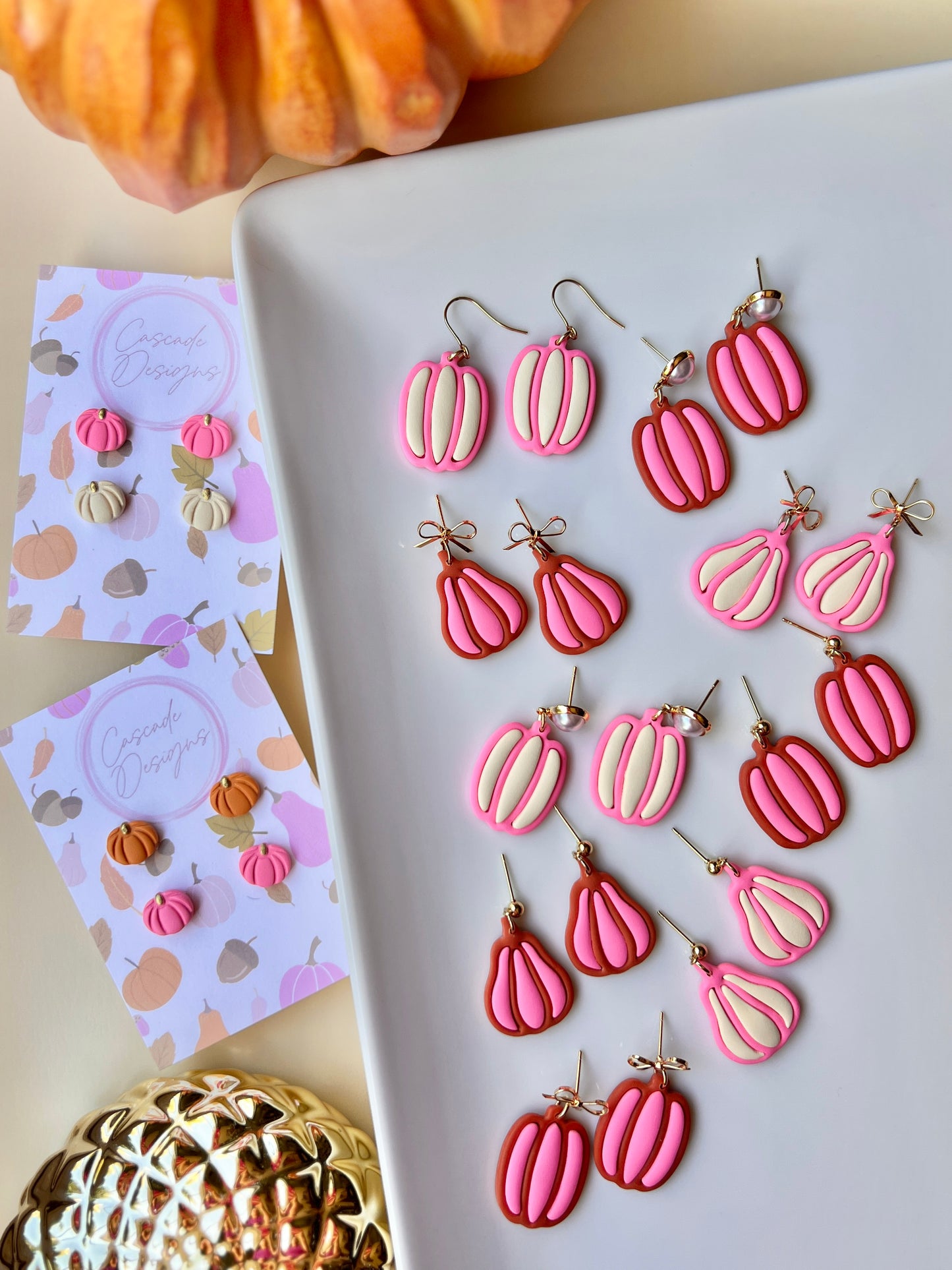 The Pink Pumpkin | Pink Pumpkin and Gourd Earrings