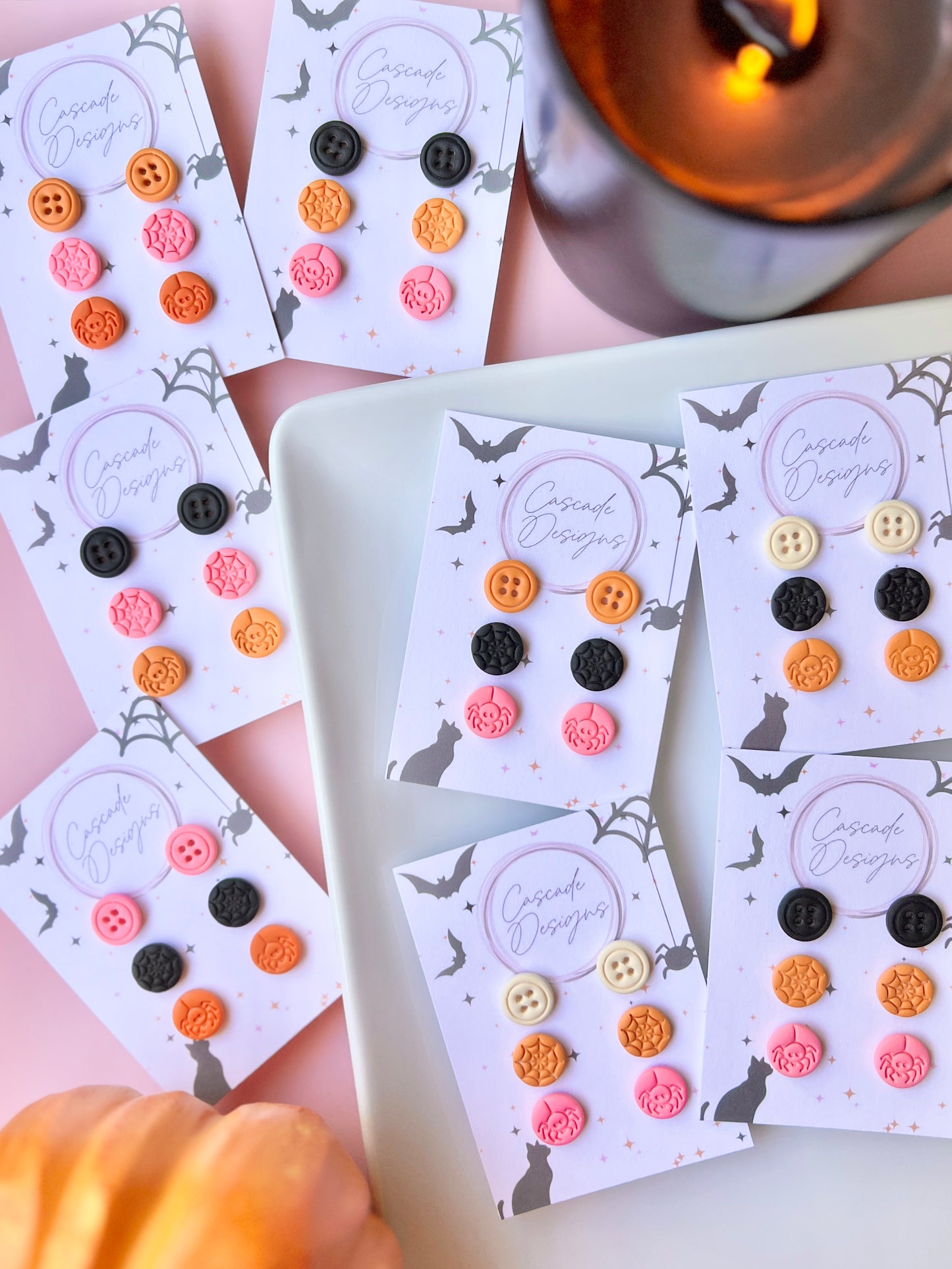The Spooki Trio | Assorted Halloween Clay Earring Studs - Set of 3