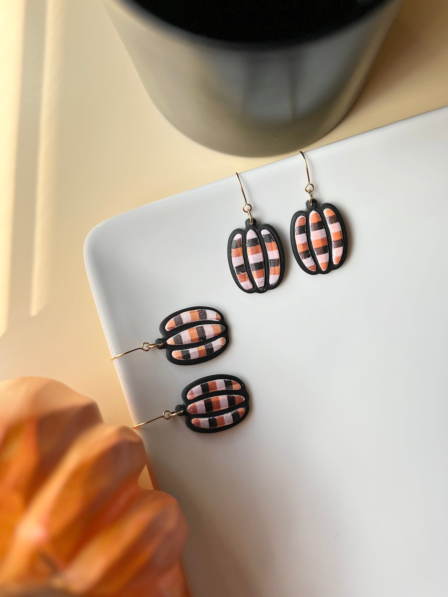 The Plaid Pumpkin | Patterned Pumpkin Earrings