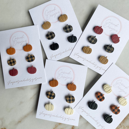 The Jacki | Mini Pumpkin Clay Earring Studs