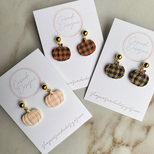 The Autumn | Mosaic Pumpkin Clay Earrings