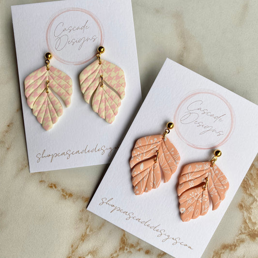 The Madeline in Pattern | Feathered Clay Earrings