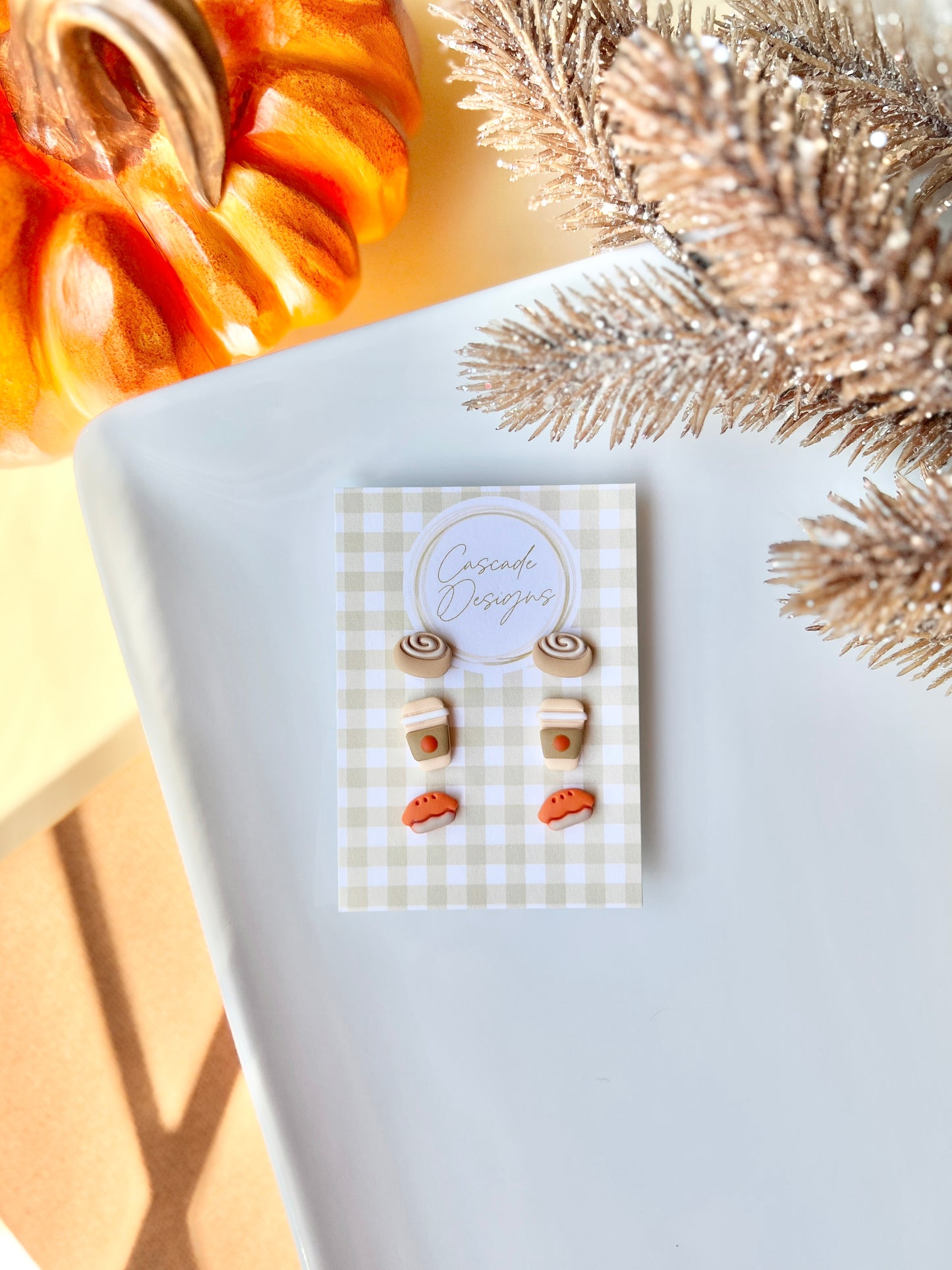 The Baked Goodies | Assorted Fall Clay Earring Studs - Set of 3