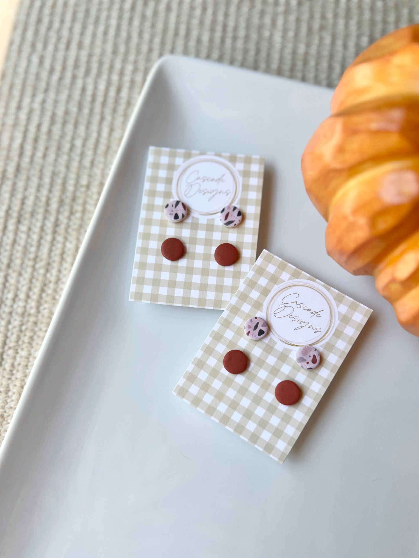 The Terrazzo Stud Set | Fall Earring Studs - Set of 2