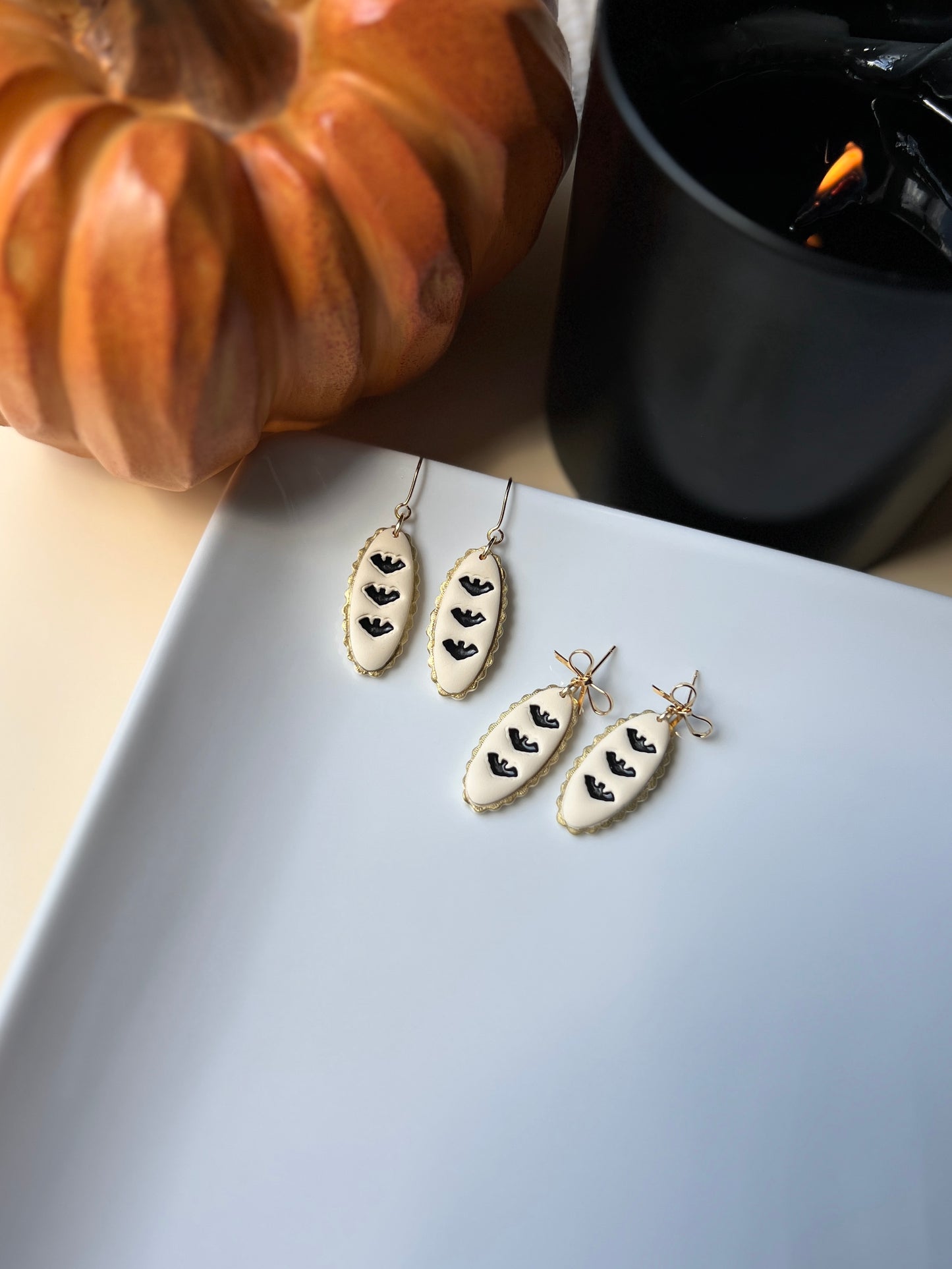 The Lacy Bat | Framed Bat Earrings