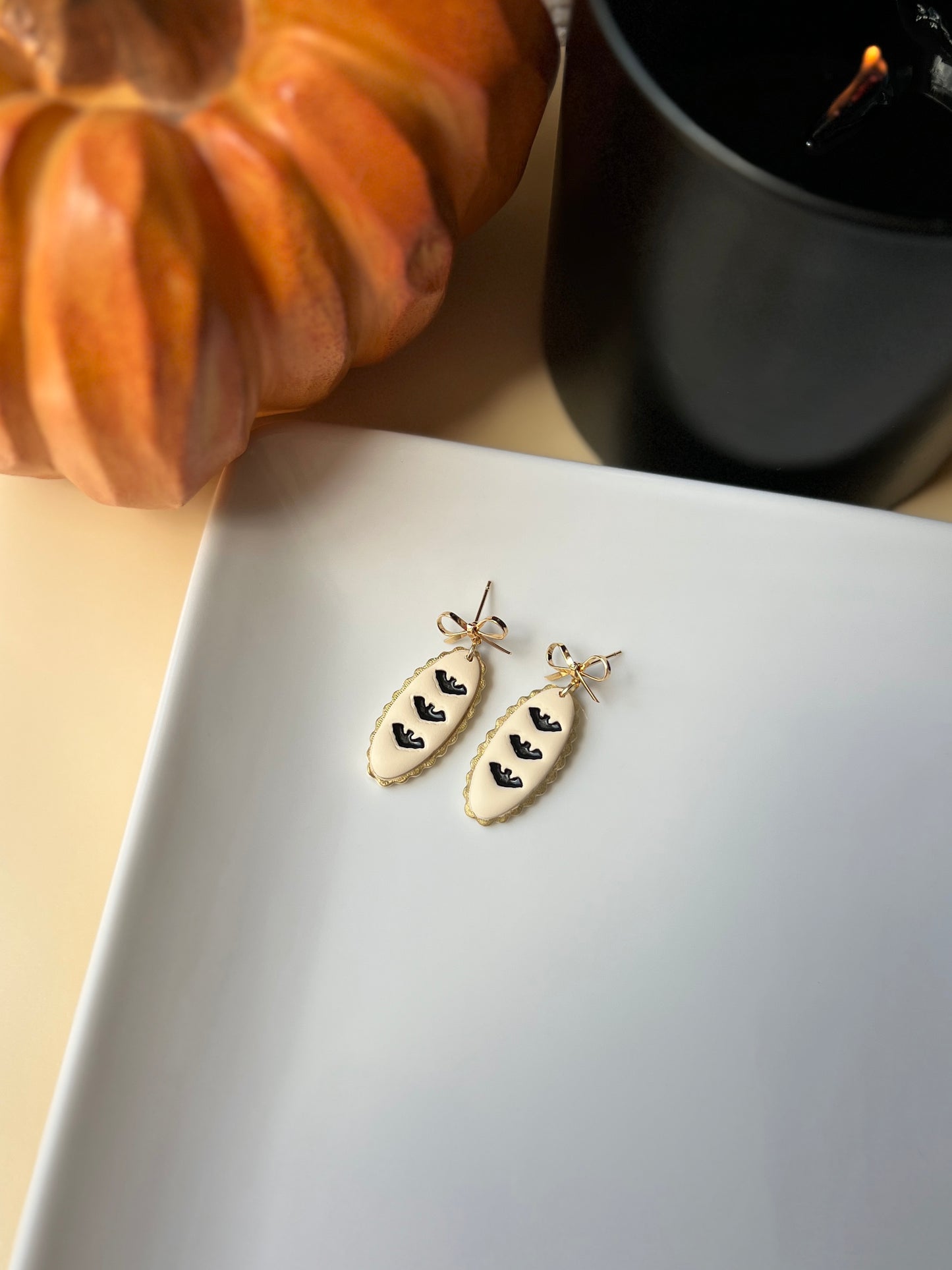 The Lacy Bat | Framed Bat Earrings