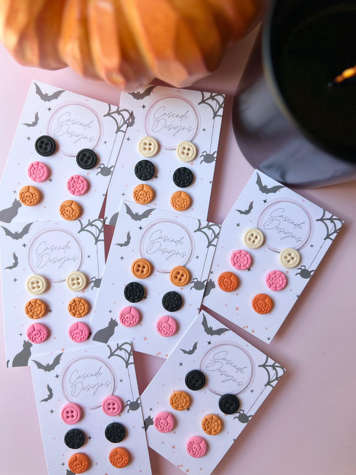 The Spooki Trio | Assorted Halloween Clay Earring Studs - Set of 3