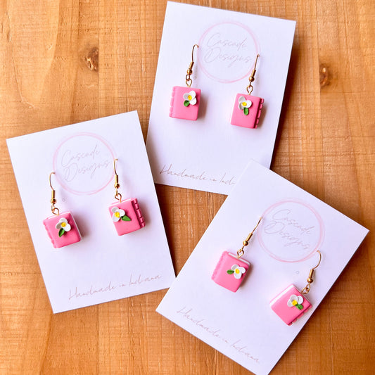 The Page Mini | Floral Book Clay Earrings