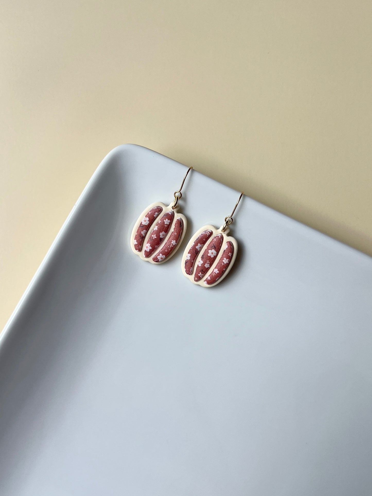 The Floral Pumpkin | Patterned Pumpkin Earrings