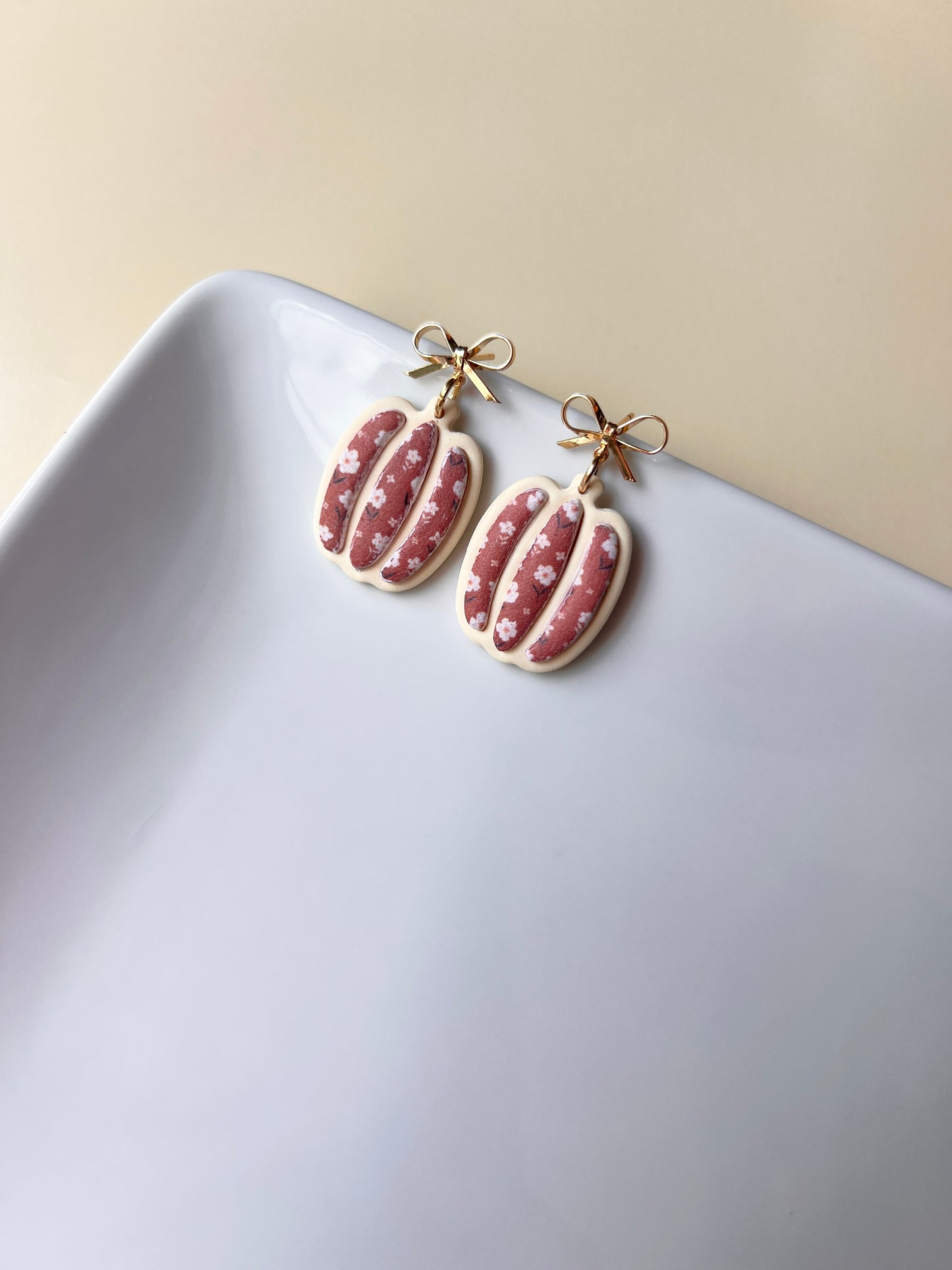 The Floral Pumpkin | Patterned Pumpkin Earrings