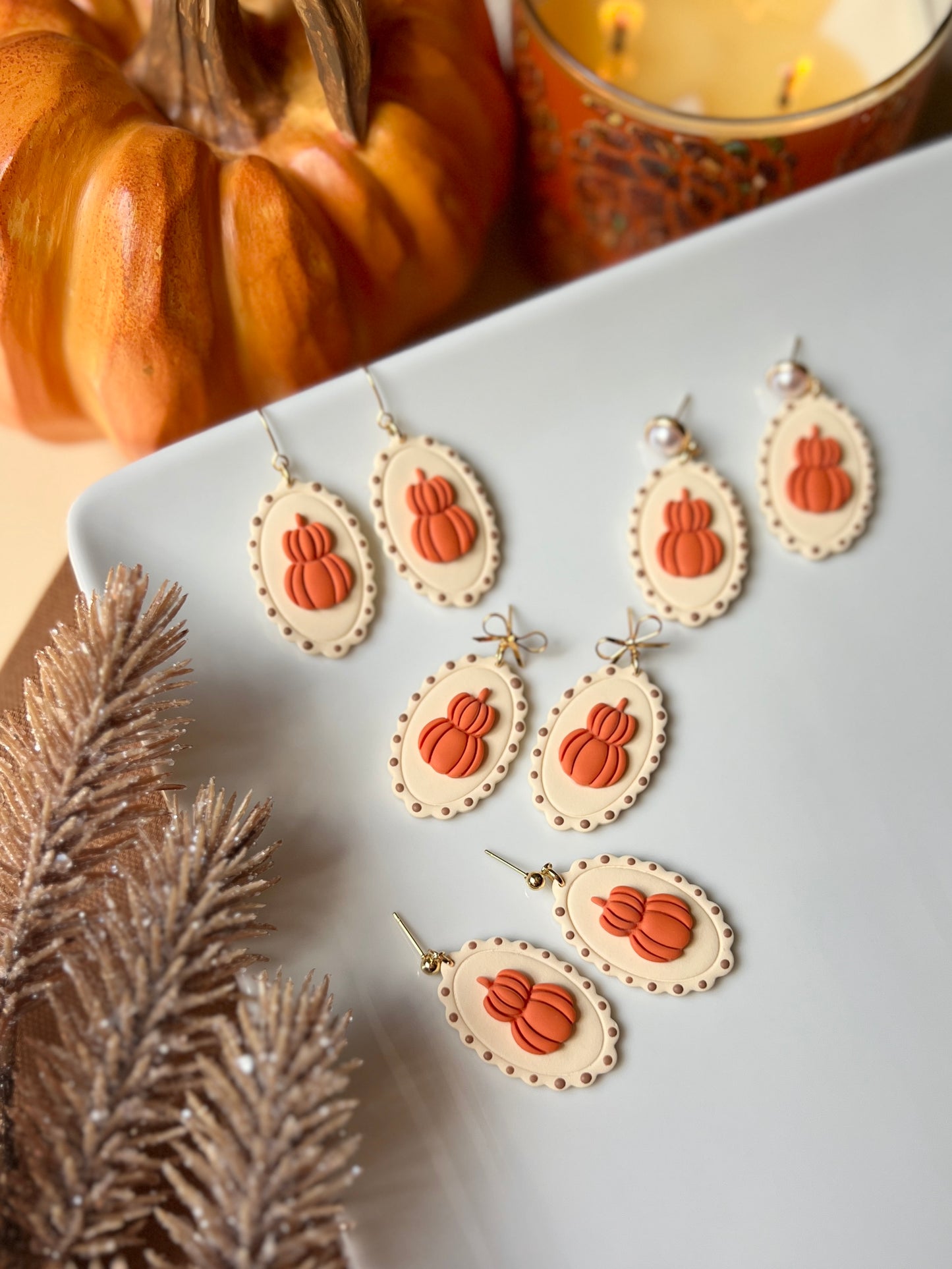 The Pumpkin Stack | Framed Pumpkin Earrings
