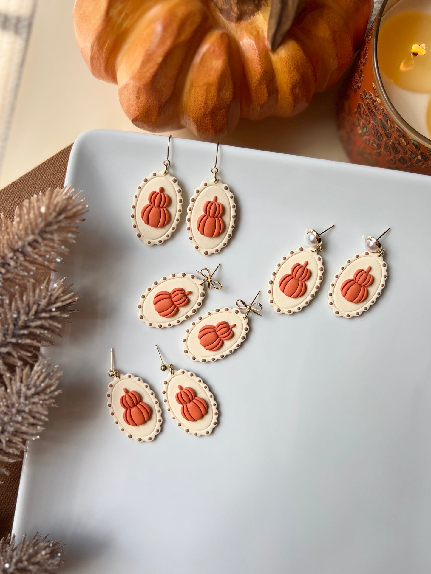 The Pumpkin Stack | Framed Pumpkin Earrings