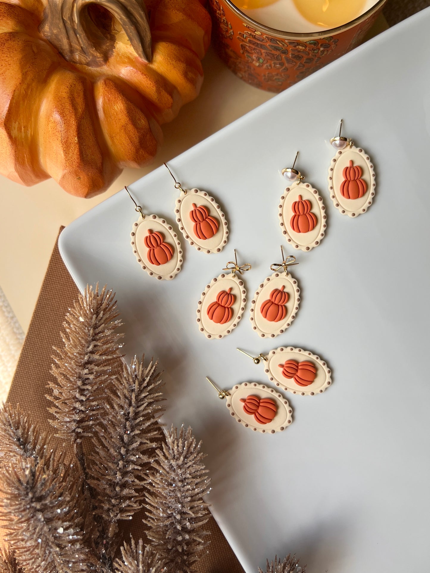 The Pumpkin Stack | Framed Pumpkin Earrings