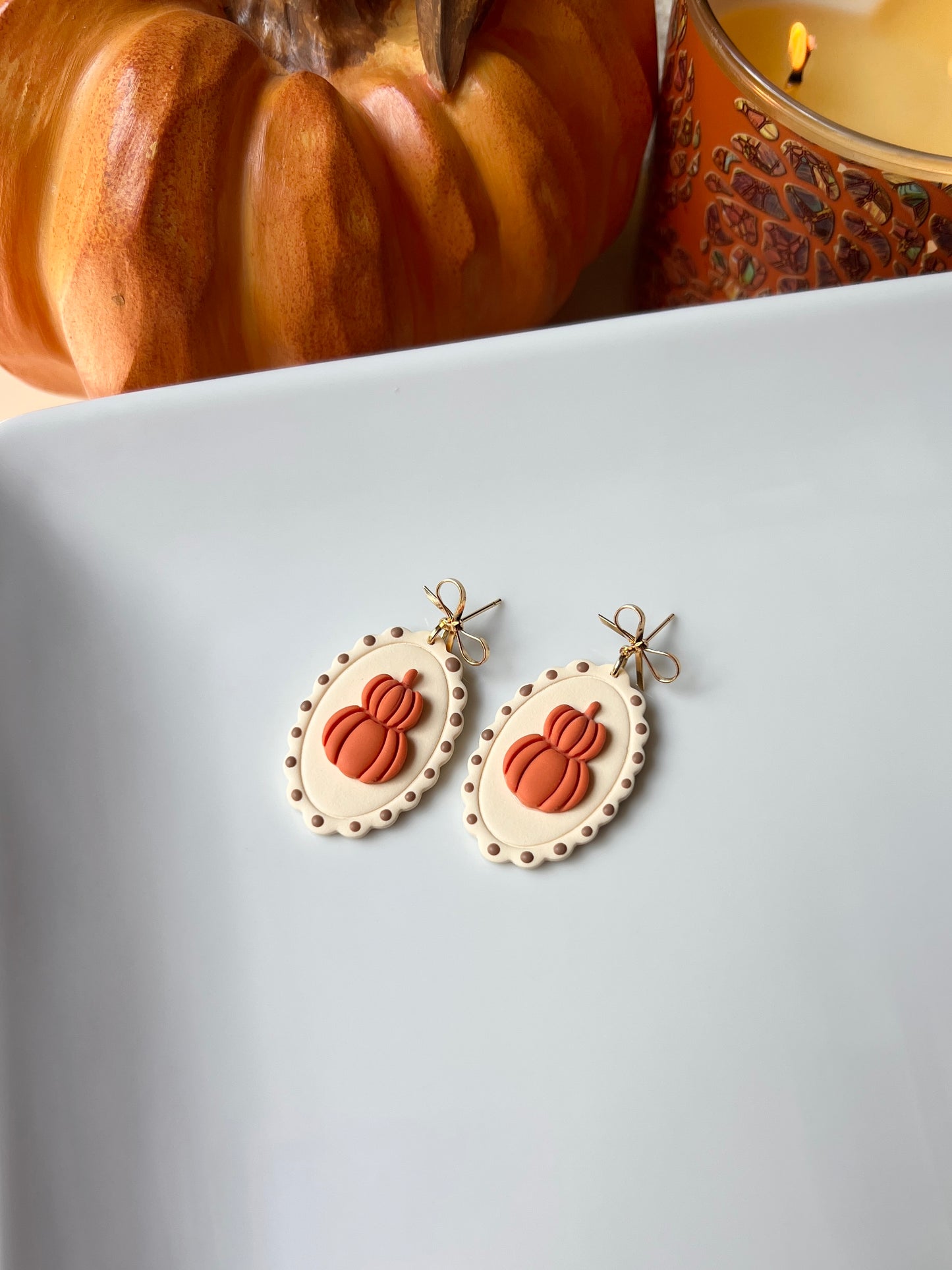 The Pumpkin Stack | Framed Pumpkin Earrings