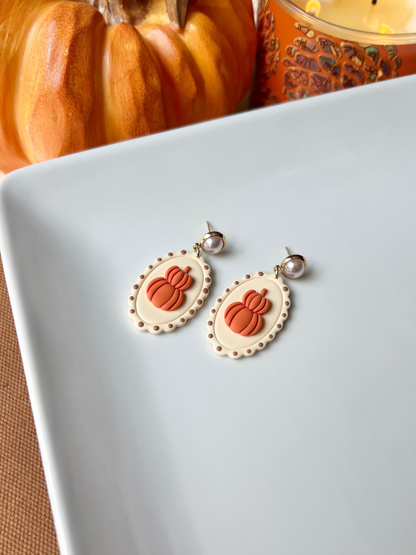 The Pumpkin Stack | Framed Pumpkin Earrings