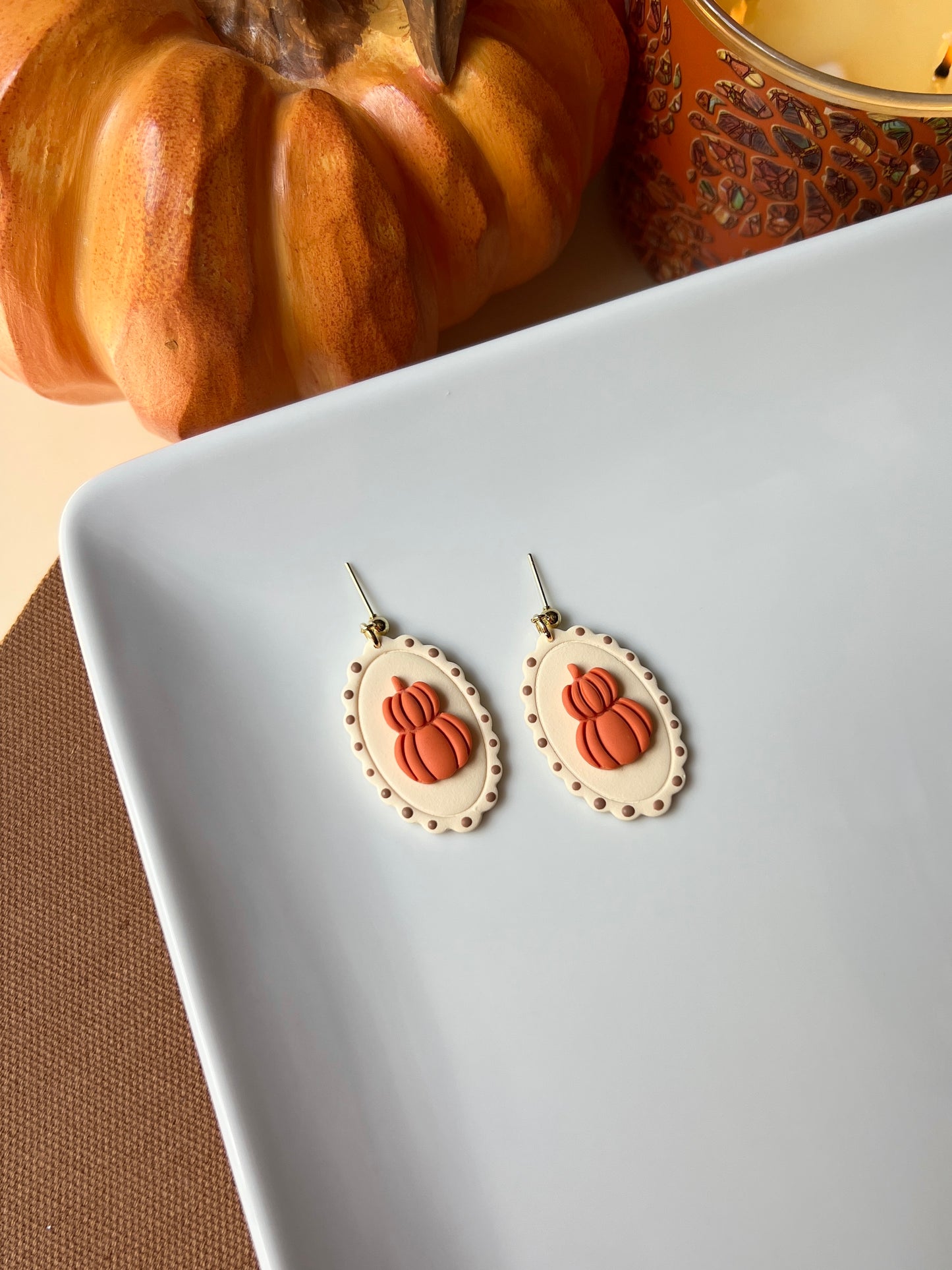 The Pumpkin Stack | Framed Pumpkin Earrings
