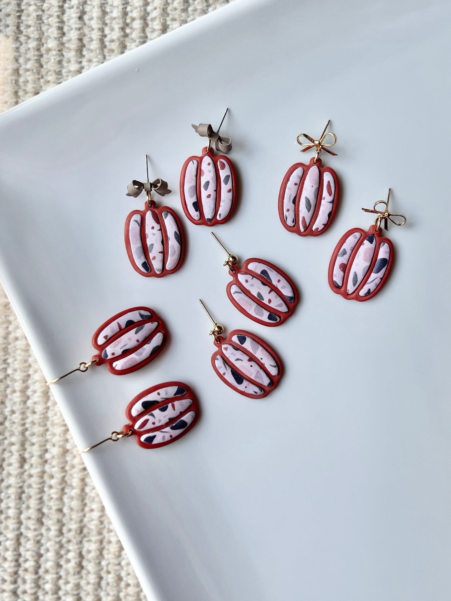 The Terrazzo Pumpkin | Patterned Pumpkin Earrings
