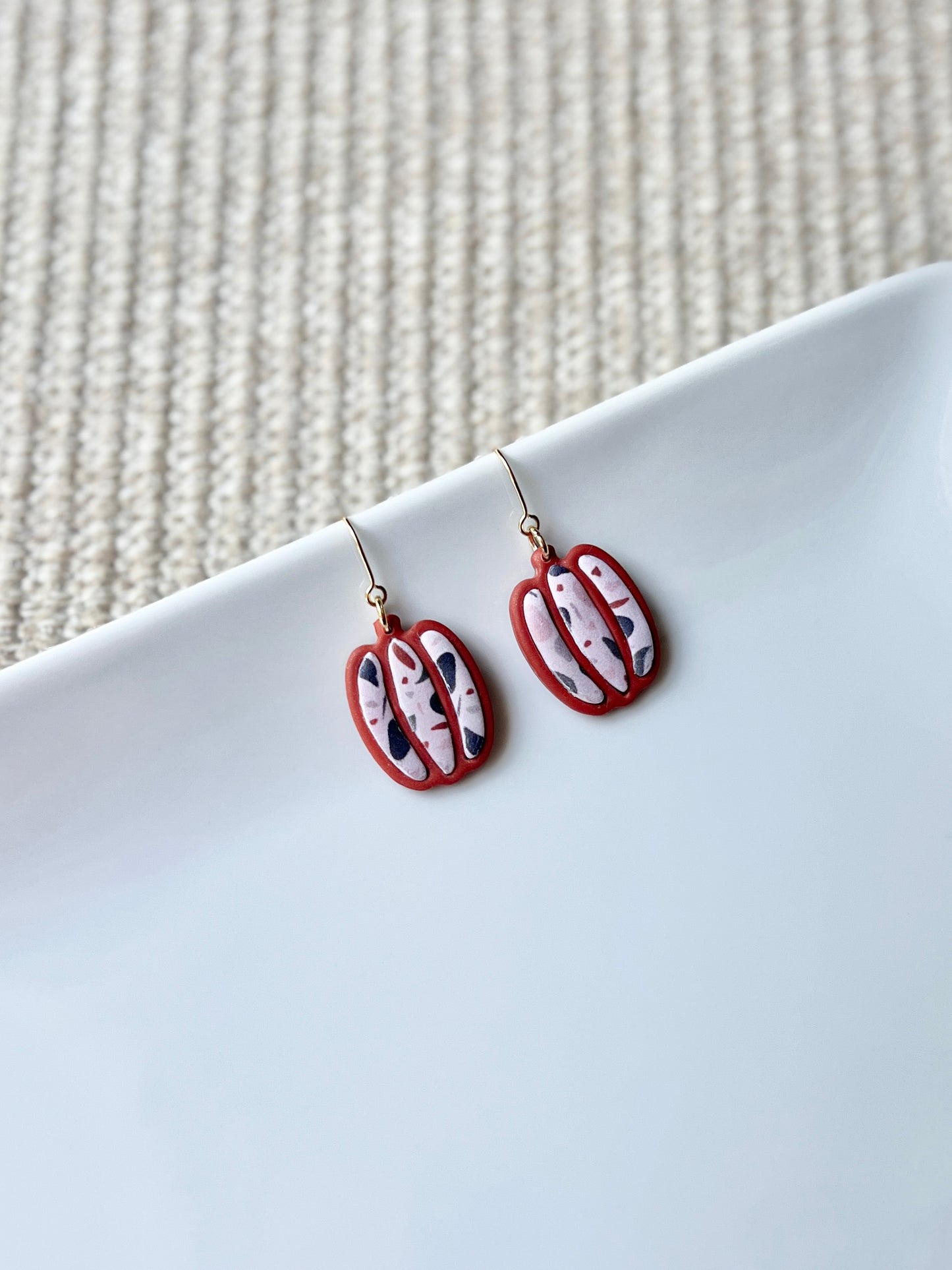 The Terrazzo Pumpkin | Patterned Pumpkin Earrings