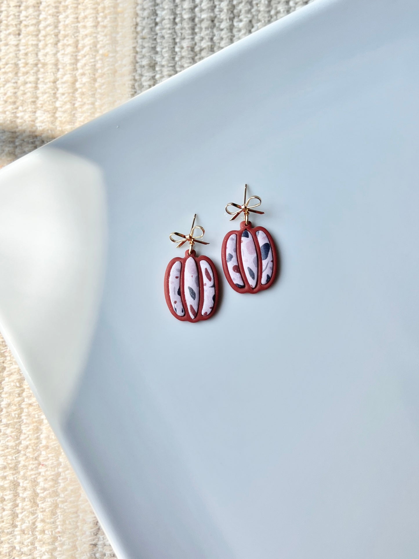 The Terrazzo Pumpkin | Patterned Pumpkin Earrings