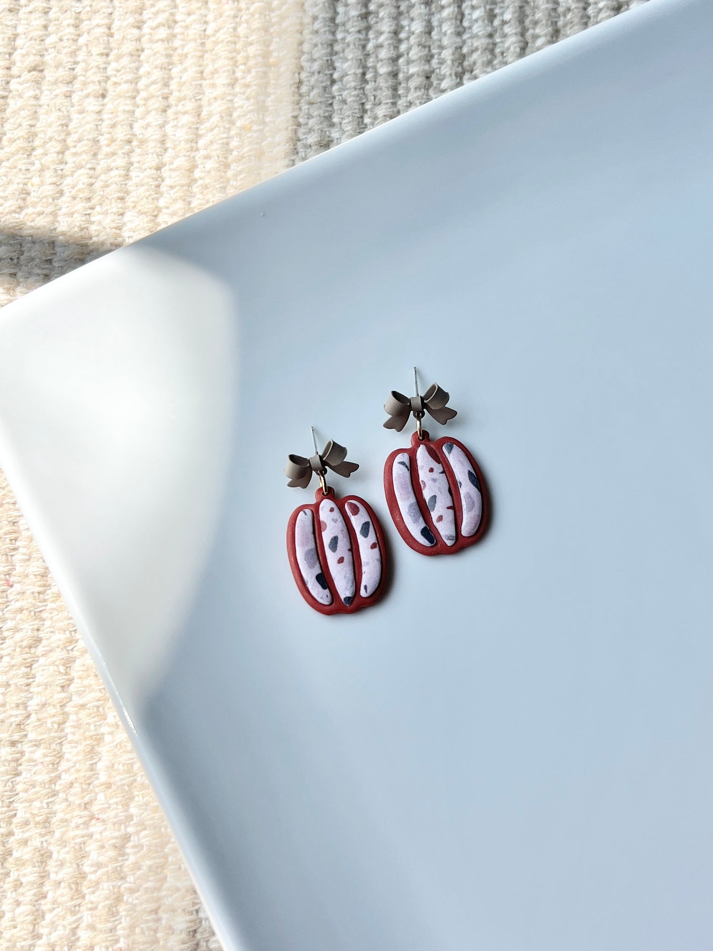 The Terrazzo Pumpkin | Patterned Pumpkin Earrings