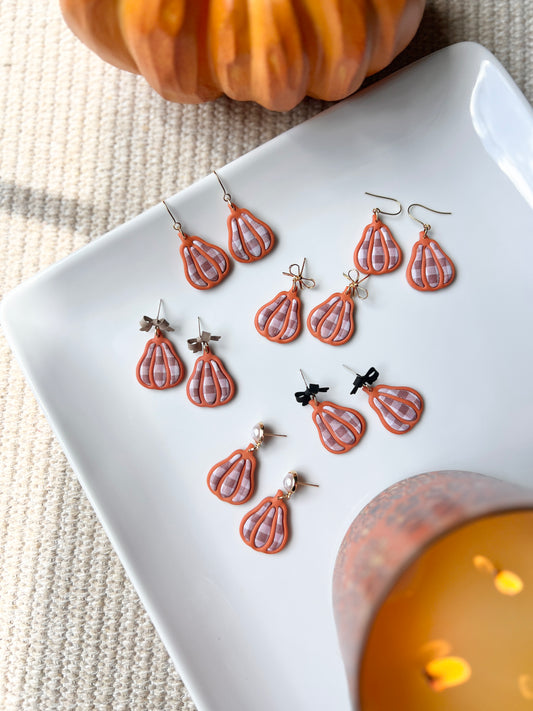 The Plaid Gourd | Patterned Gourd Earrings