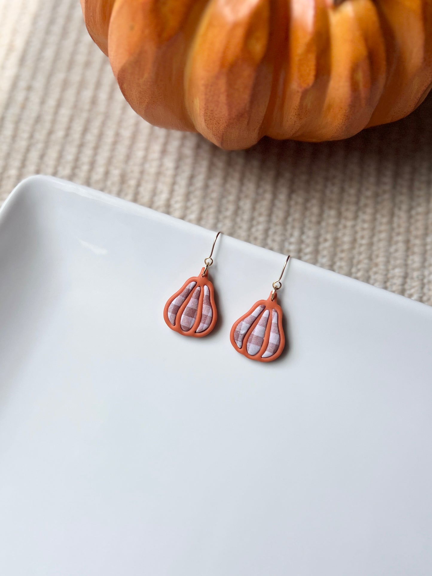 The Plaid Gourd | Patterned Gourd Earrings