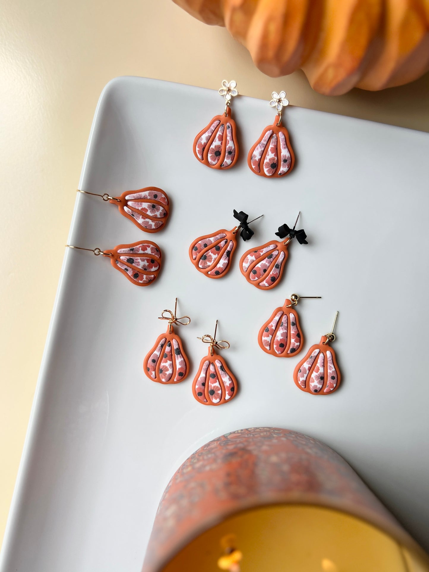 The Floral Gourd | Patterned Gourd Earrings