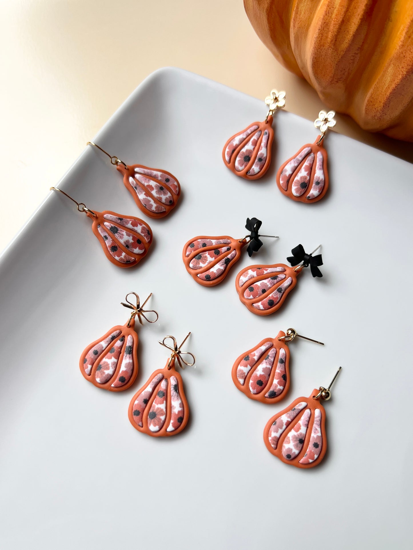 The Floral Gourd | Patterned Gourd Earrings