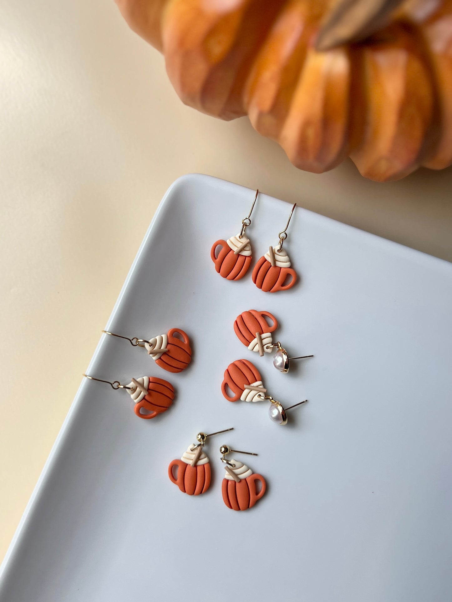 The Pumpkin Latte | Whipped Latte Earrings