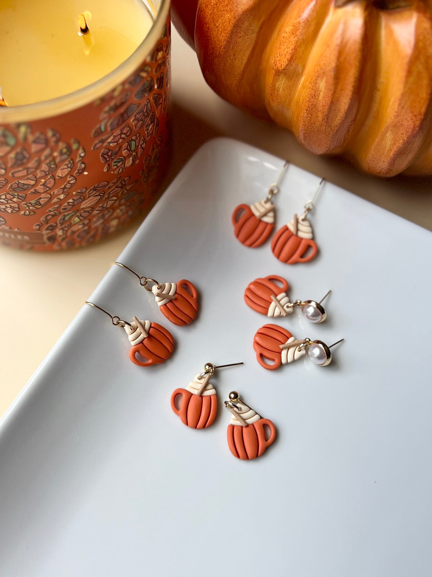 The Pumpkin Latte | Whipped Latte Earrings