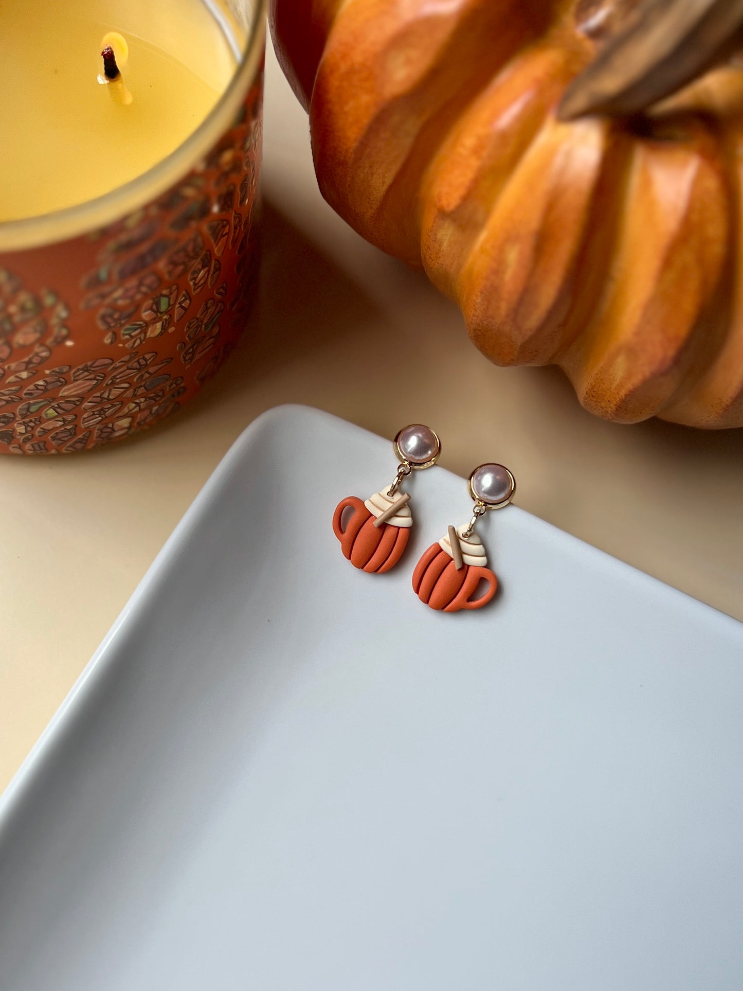 The Pumpkin Latte | Whipped Latte Earrings