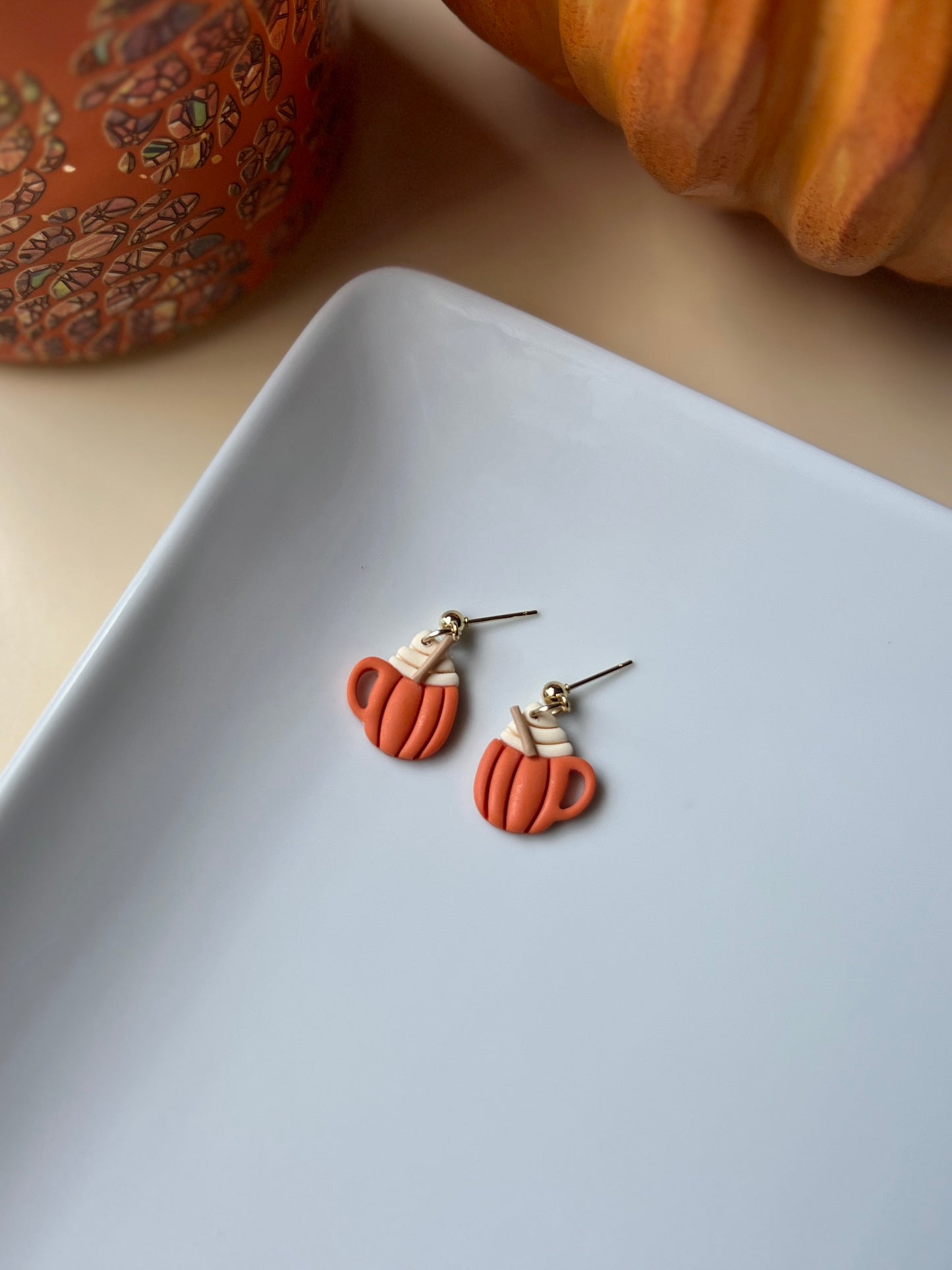 The Pumpkin Latte | Whipped Latte Earrings