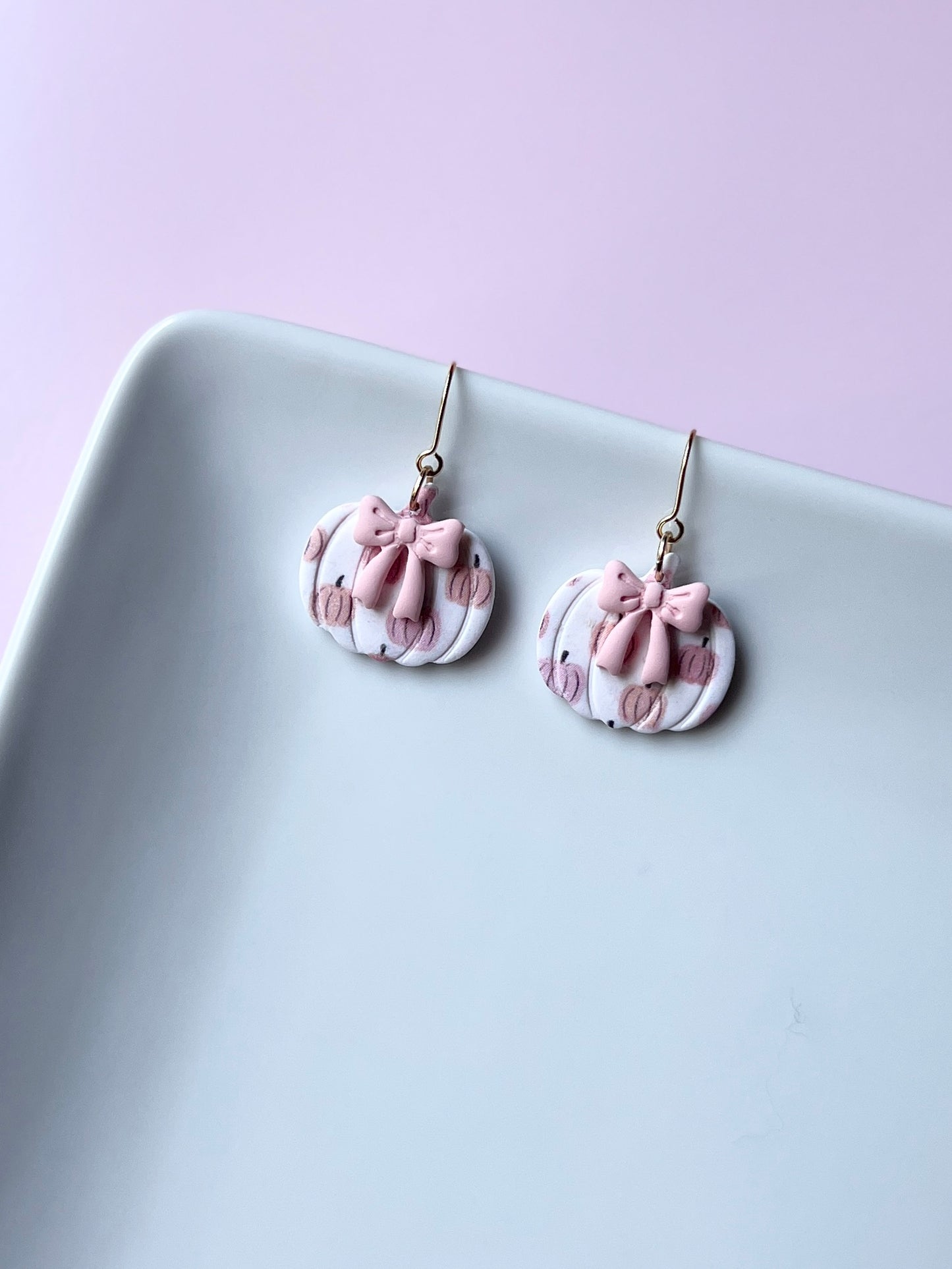 The Pumpkin Bow | Patterned Pumpkin Bow Earrings