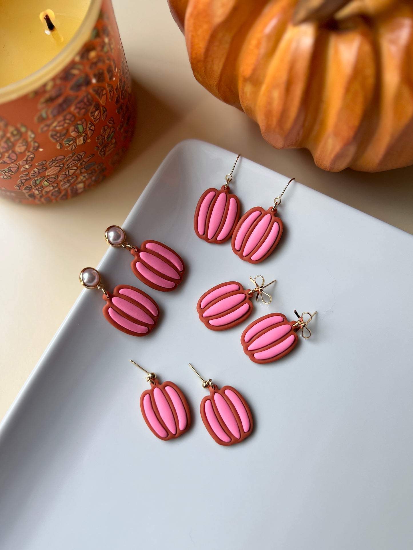 The Pink Pumpkin | Pink Pumpkin and Gourd Earrings