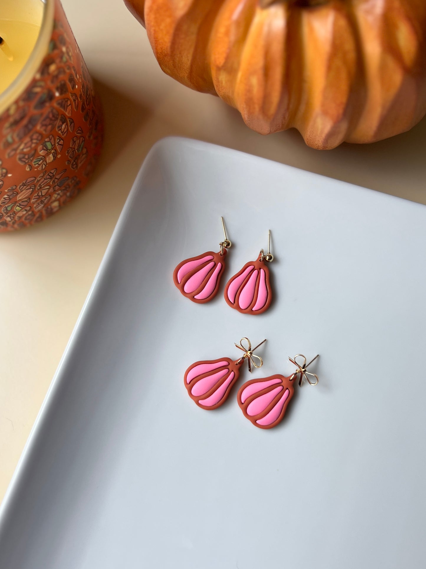 The Pink Pumpkin | Pink Pumpkin and Gourd Earrings