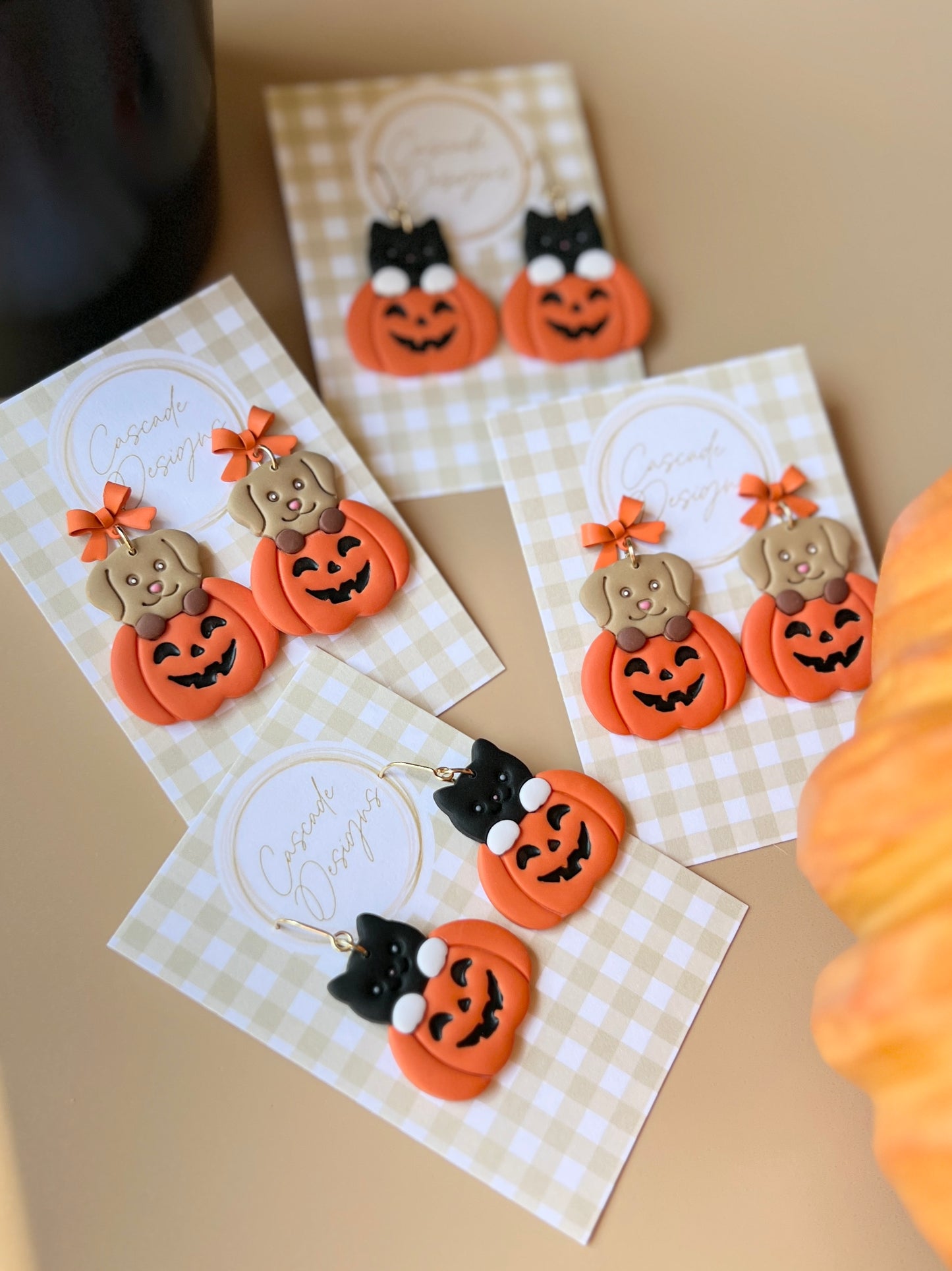 The Pumpkin Paws | Dog and Cat Jack-O-Lantern Earrings